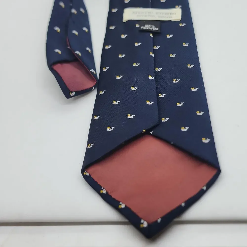 Mystic Stores Tie Mens Blue Duck Print Polyester Novelty Classic Necktie